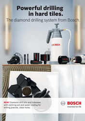 Powerful drilling in hard tiles. The diamond drilling system from Bosch.