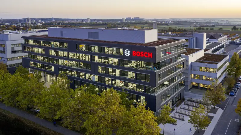 The headquarters of Bosch Power Tools in Leinfelden, Germany from above.